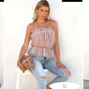 Vici glam me up tulle top size xl